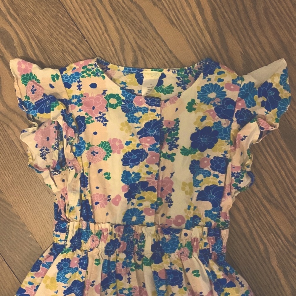 J. Crew Crewcuts Floral Dress Flutter Sleeves - Kids Size 6 - Picture 3 of 5